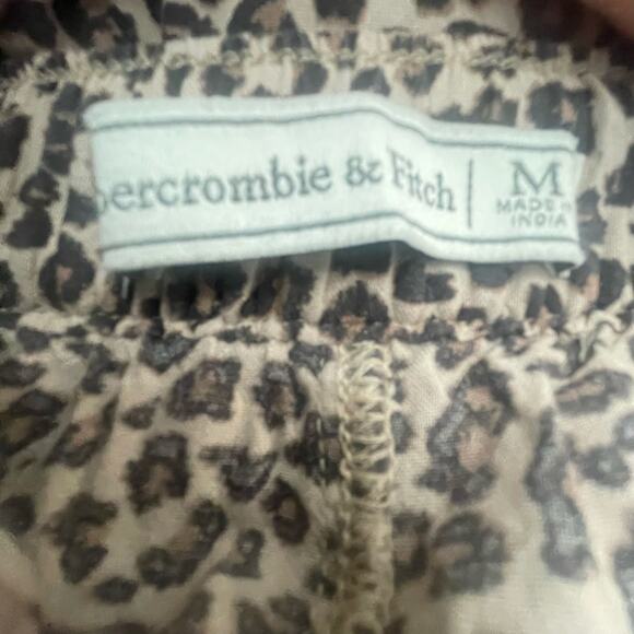Abercrombie & Fitch Leopard Print Lounge Shorts - Size M Ruffled Hem - Picture 6 of 6